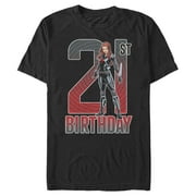 Men's Marvel Black Widow 21st Birthday Graphic Tee Black X Large